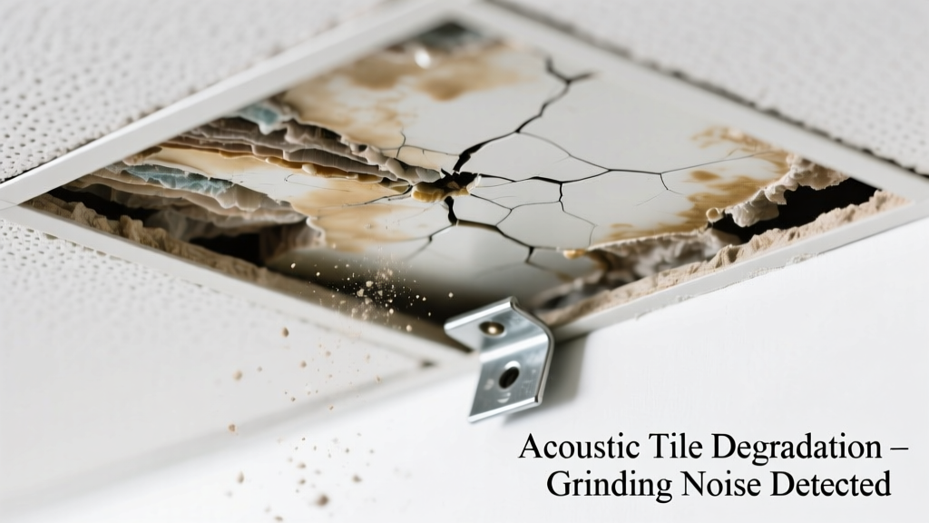 Acoustic Tile Stained & Making Grinding Noise: Quick Diagnosis