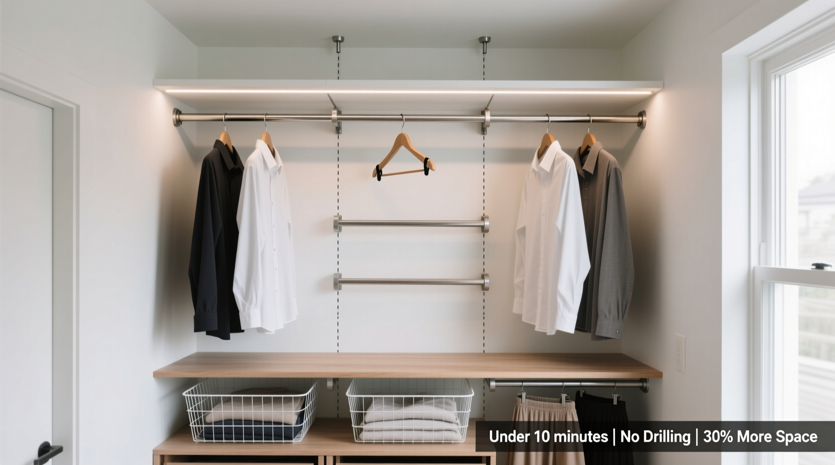 closet organization tips tension rod vs hanging rod