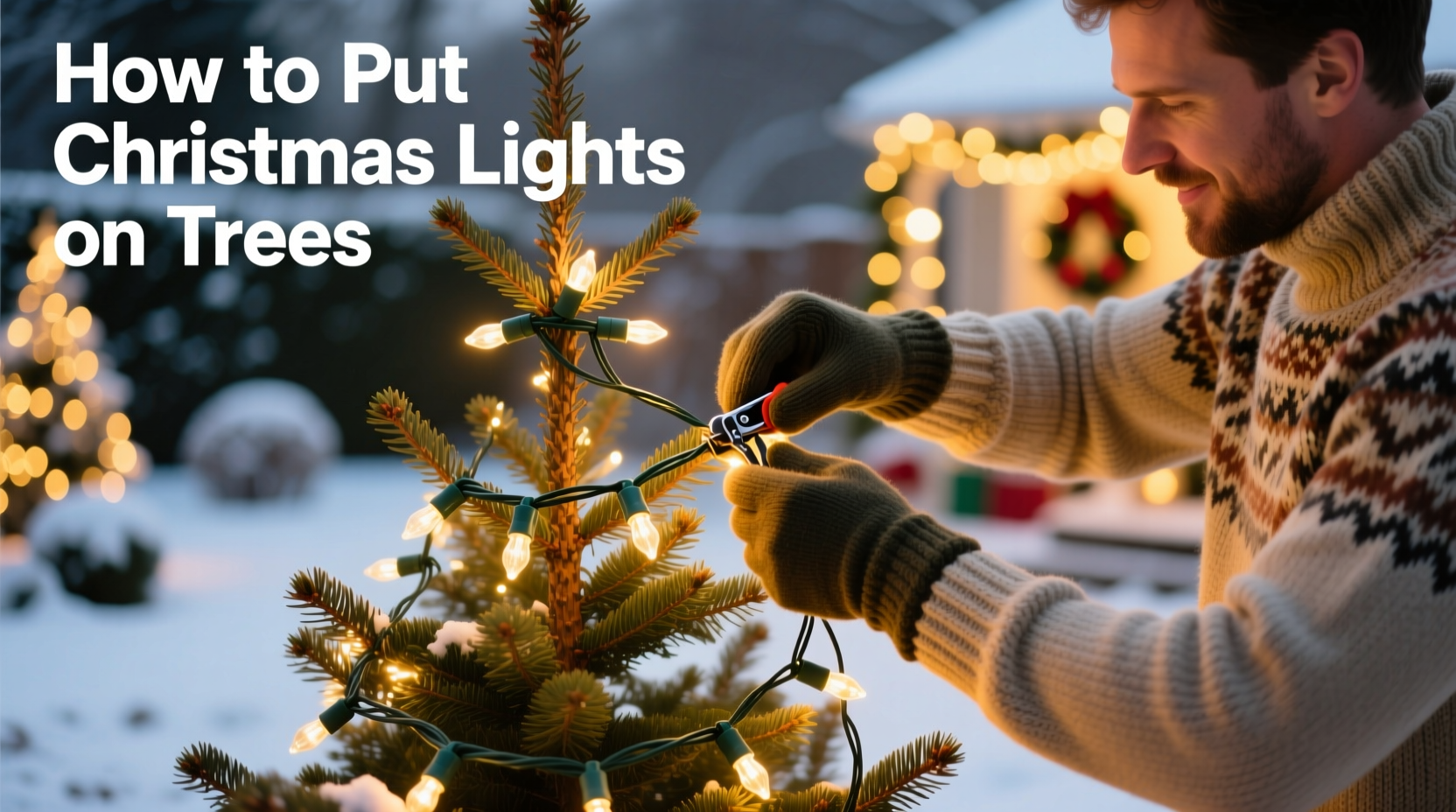 how to put christmas lights on trees