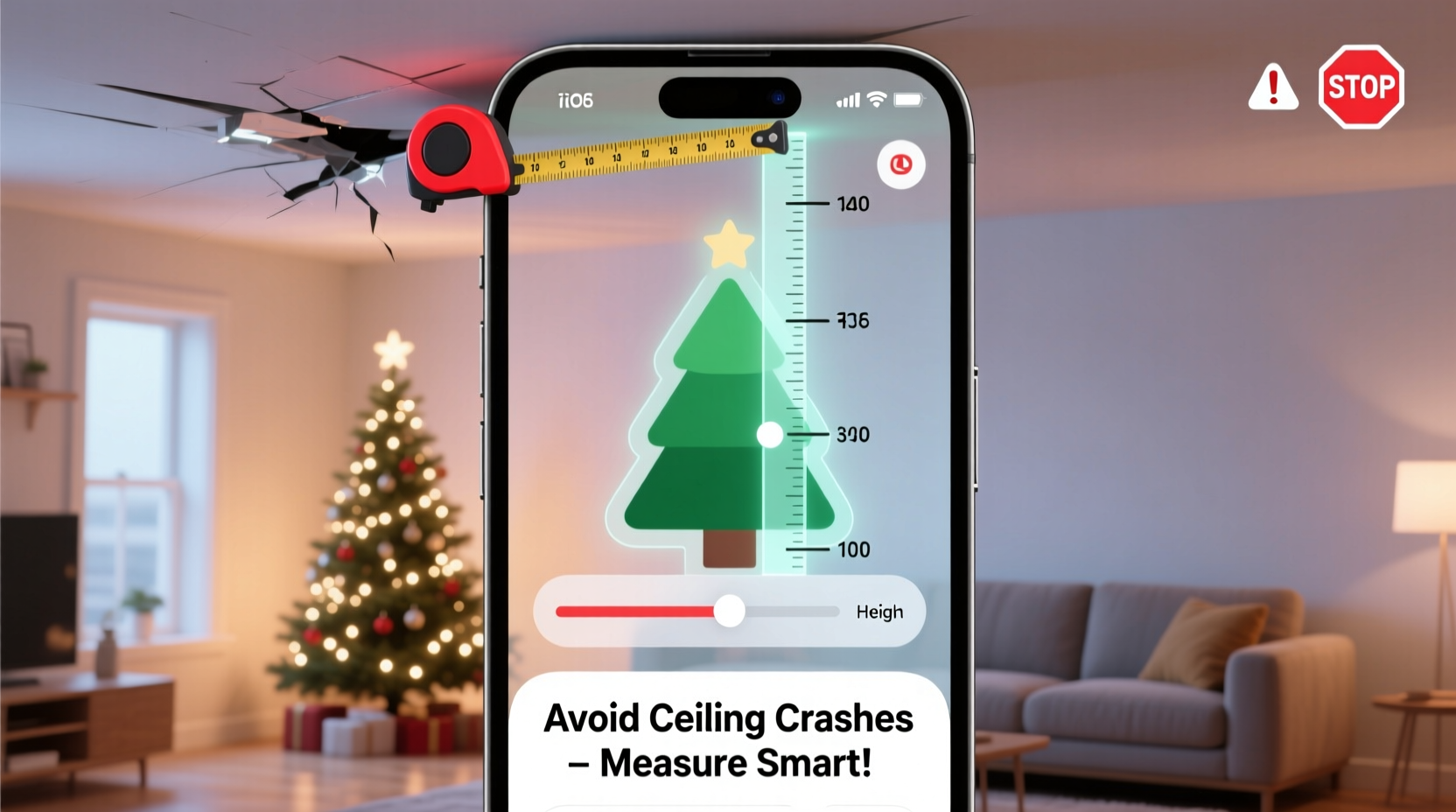 christmas tree height calculator app vs tape measure hacks which prevents ceiling collisions