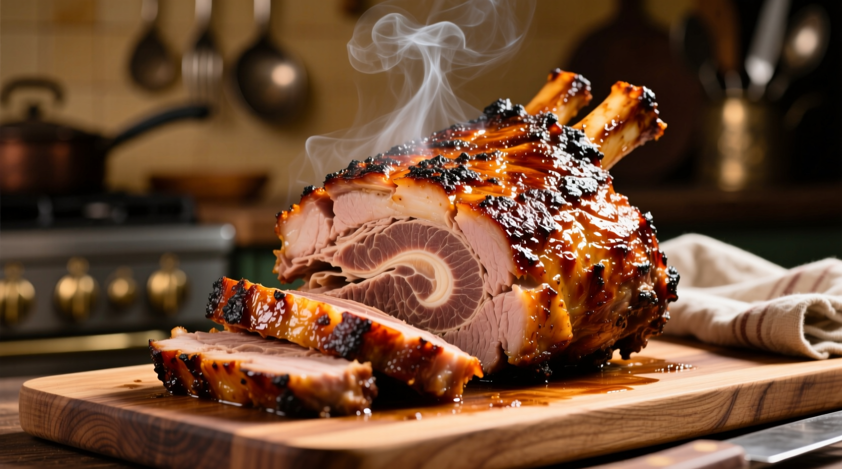 Perfectly roasted pork Boston butt with golden bark