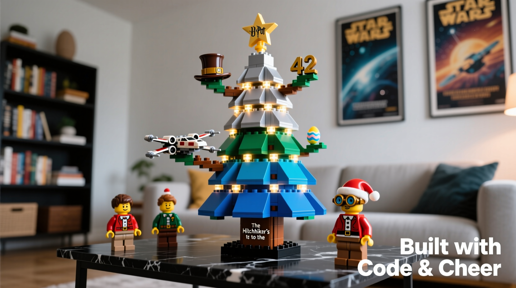 how to build a lego christmas tree as a geeky alternative centerpiece
