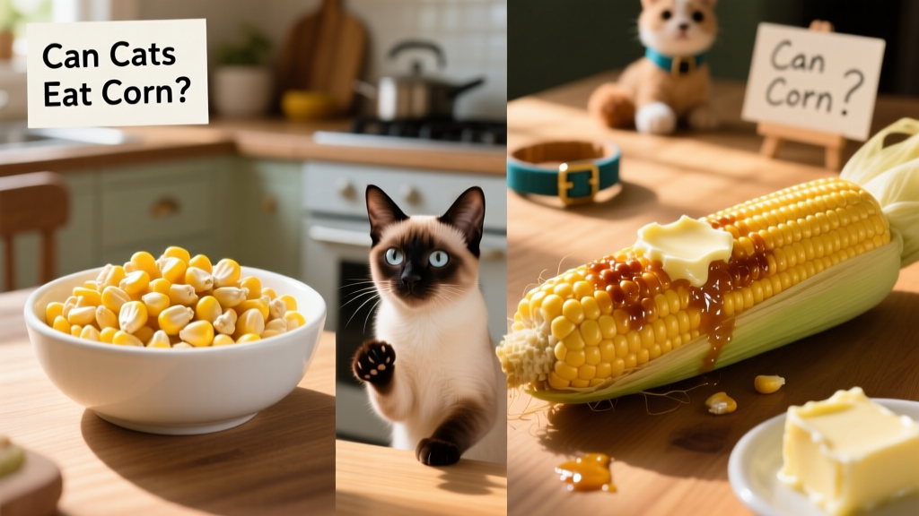 Side-by-side comparison: safe plain corn kernels vs. unsafe corn on the cob and buttered corn