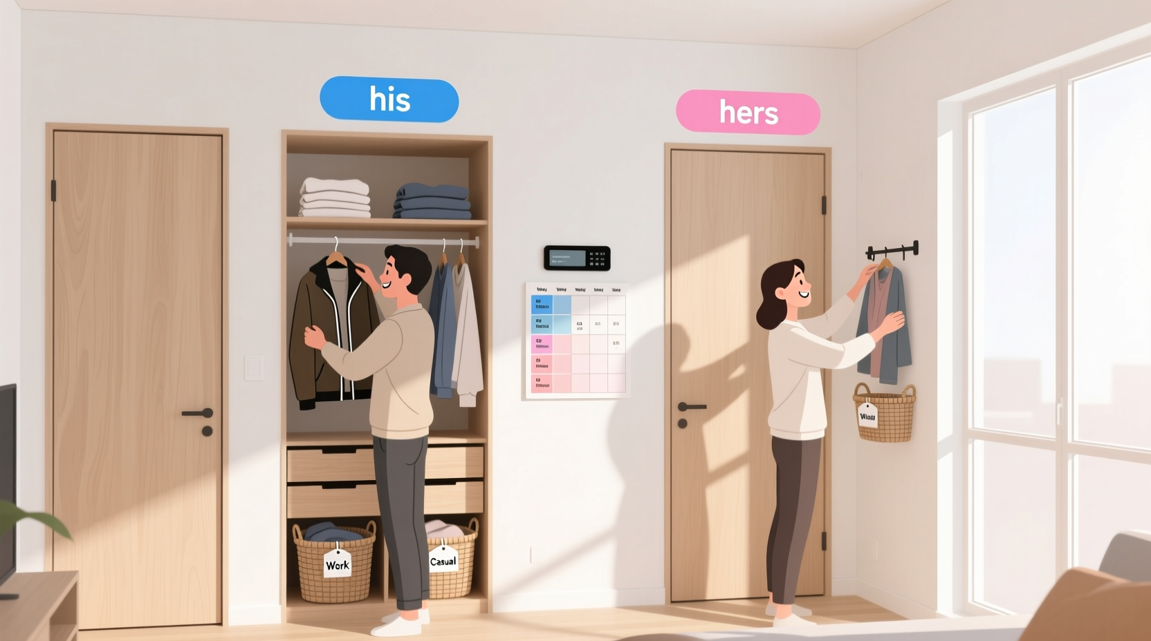 shared closet organization tips for couples
