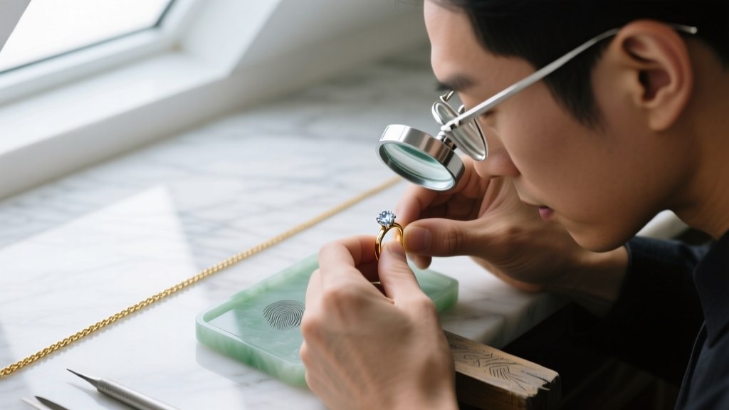 Overhead shot of a jeweler