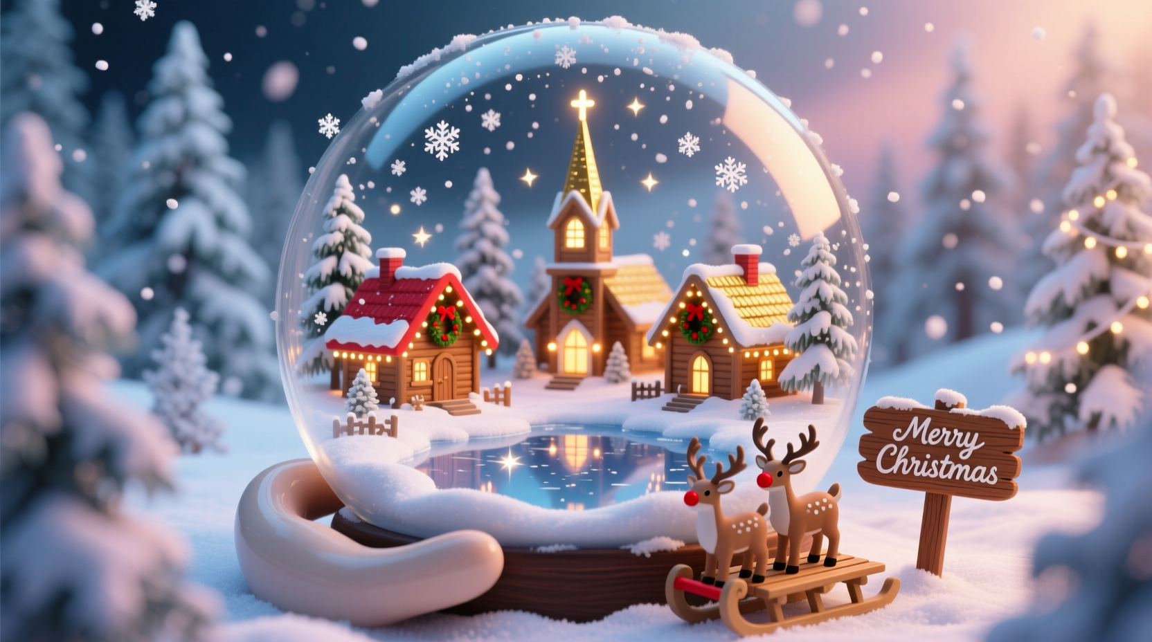 a snow globe christmas