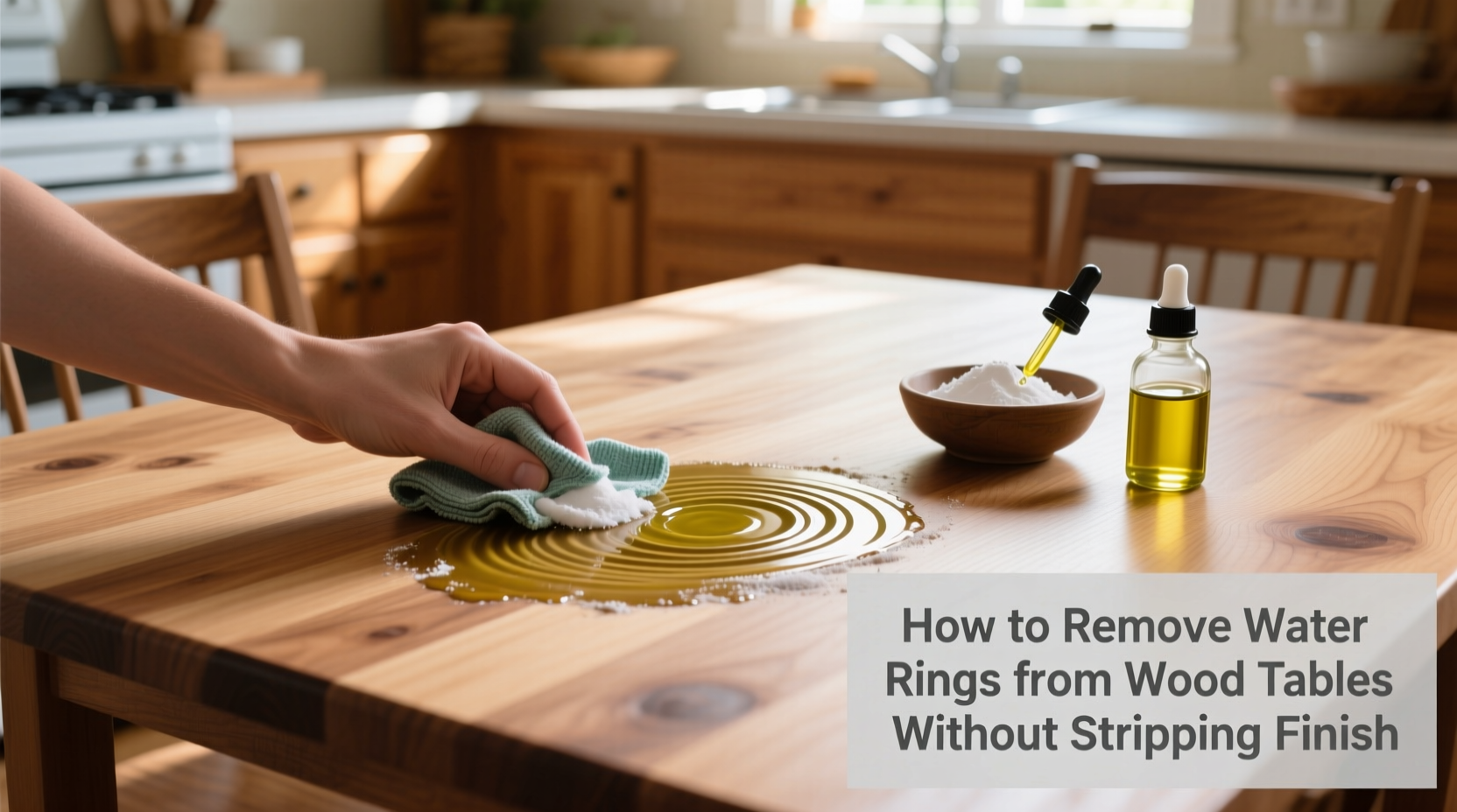 how to get water rings off wood tables without stripping the finish