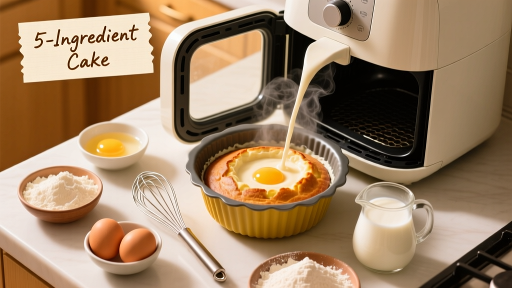 Easy Air Fryer Cake Recipe (5-Ingredient, 20 Min!)