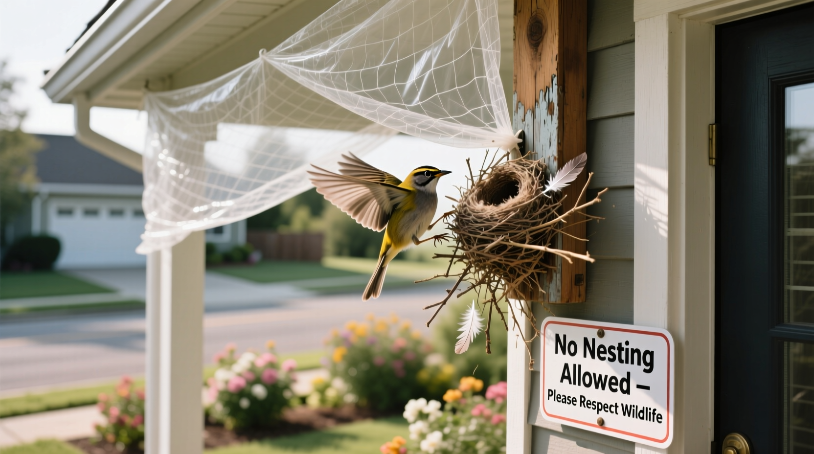 how to keep birds from building nest on porch