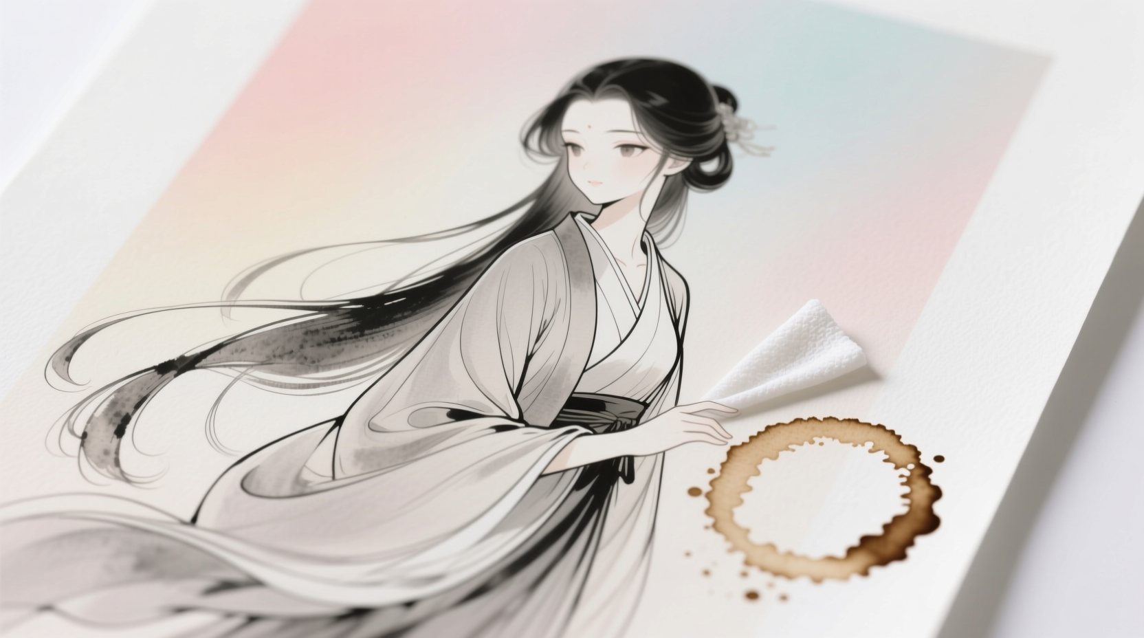 eco friendly coffee ring removal for anime prints