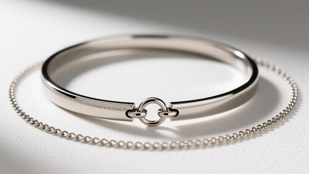 A 12-inch titanium choker necklace with a 3-inch extender chain, showcasing the adjustable jump rings and secure magnetic clasp