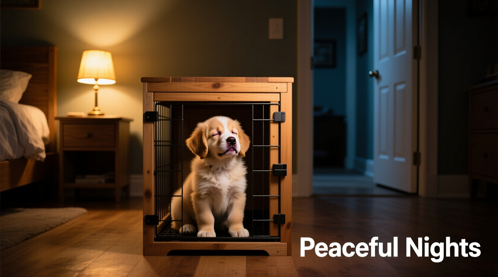 crate training a puppy stopping the crying at night