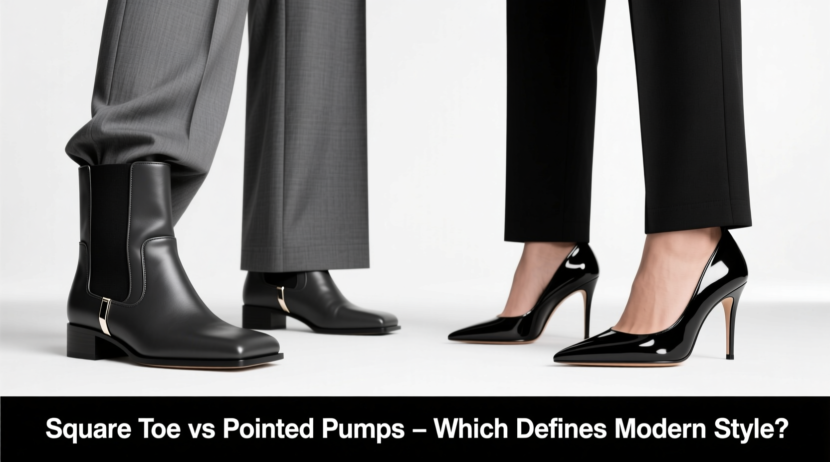 square toe boots vs pointed pumps which looks more modern with tailored pants