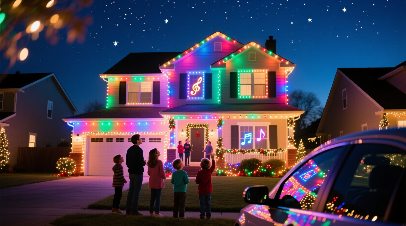 why do some homeowners go all out with synchronized light shows