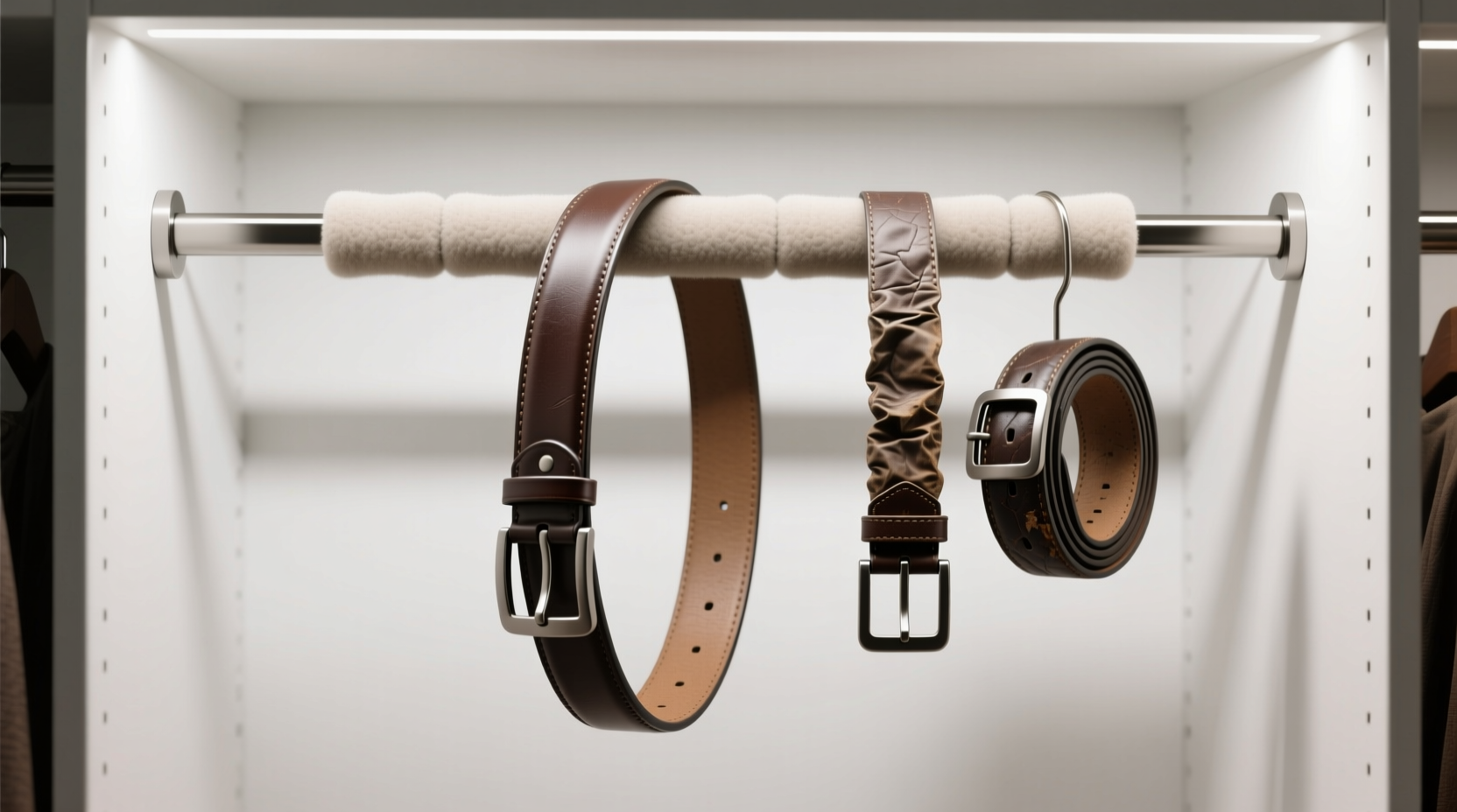 closet organization tips stop leather belt creasing