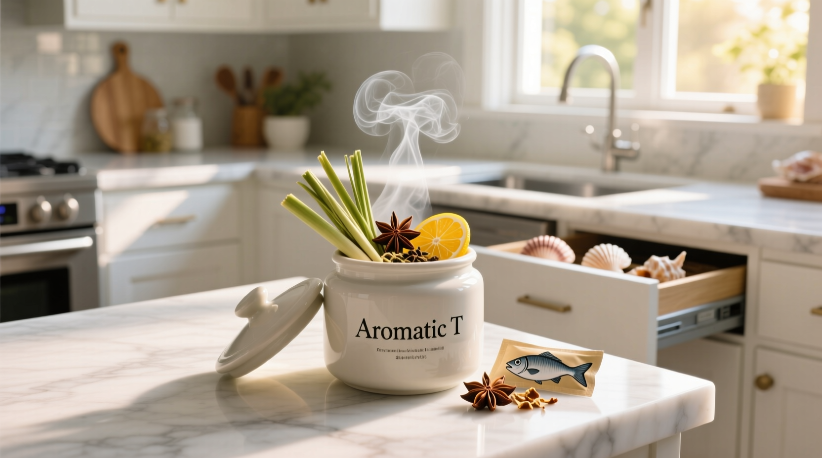 rid your kitchen of seafood smells with this aromatic t