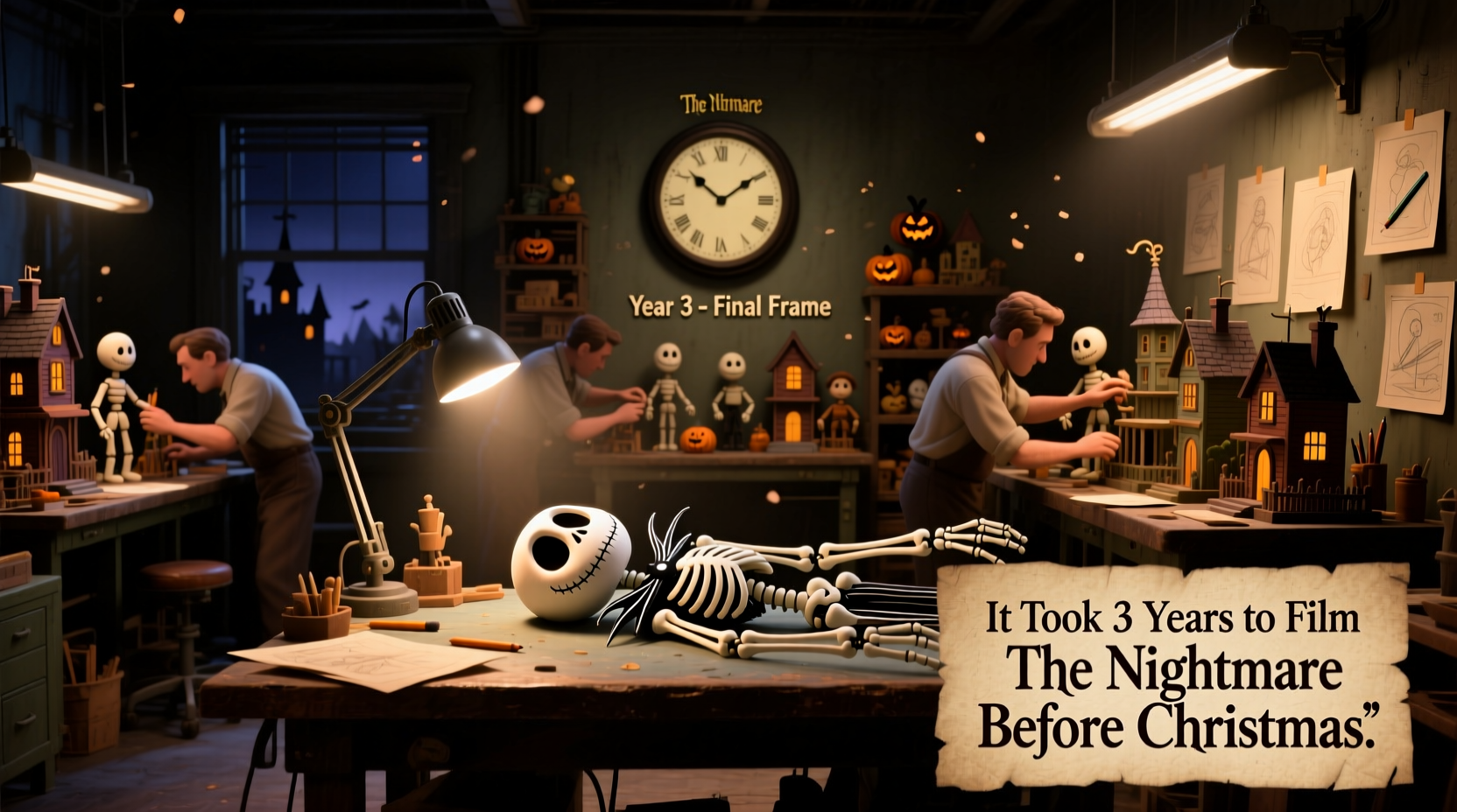 how long did it take to film nightmare before christmas