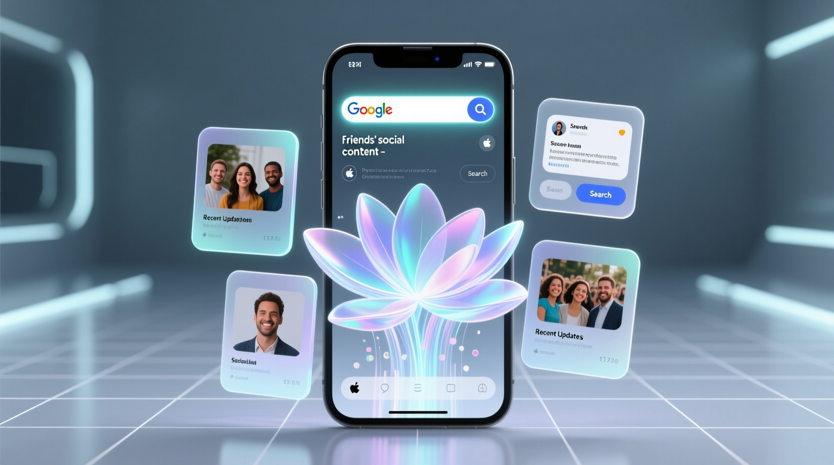 google integrates your friends social content in your s