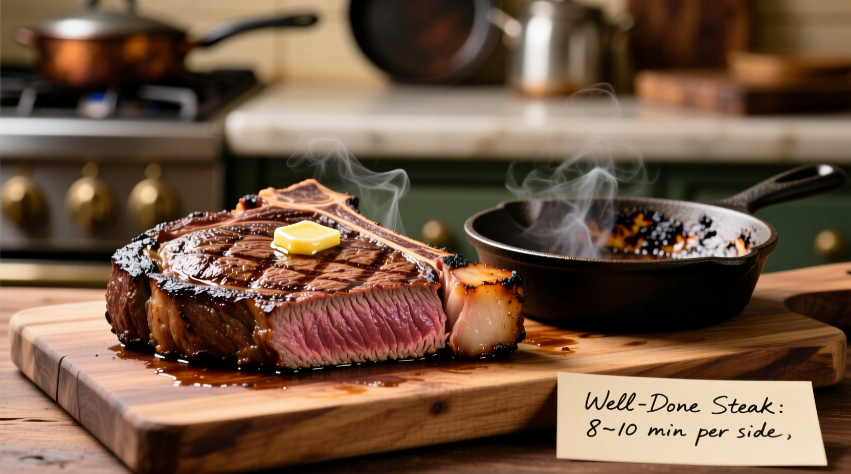 how long to cook well done steak