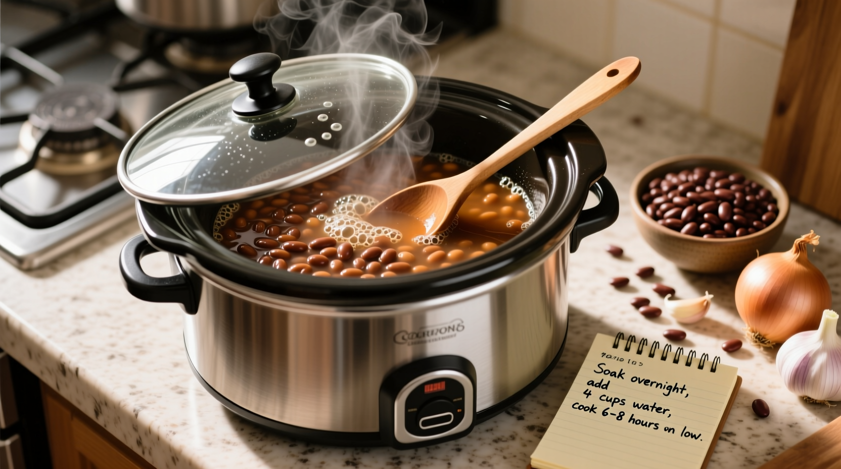 how to cook brown beans in a crock pot