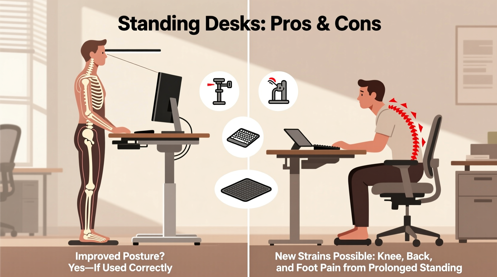 are standing desks better for posture or do they create new physical strains
