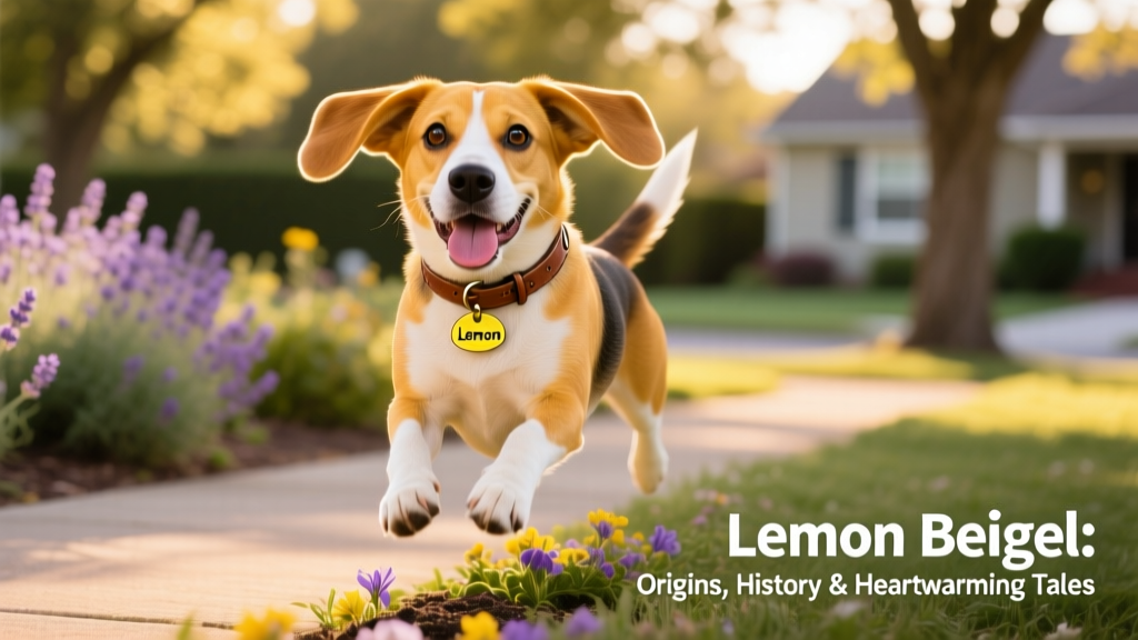 Funny beautiful lemon beagle