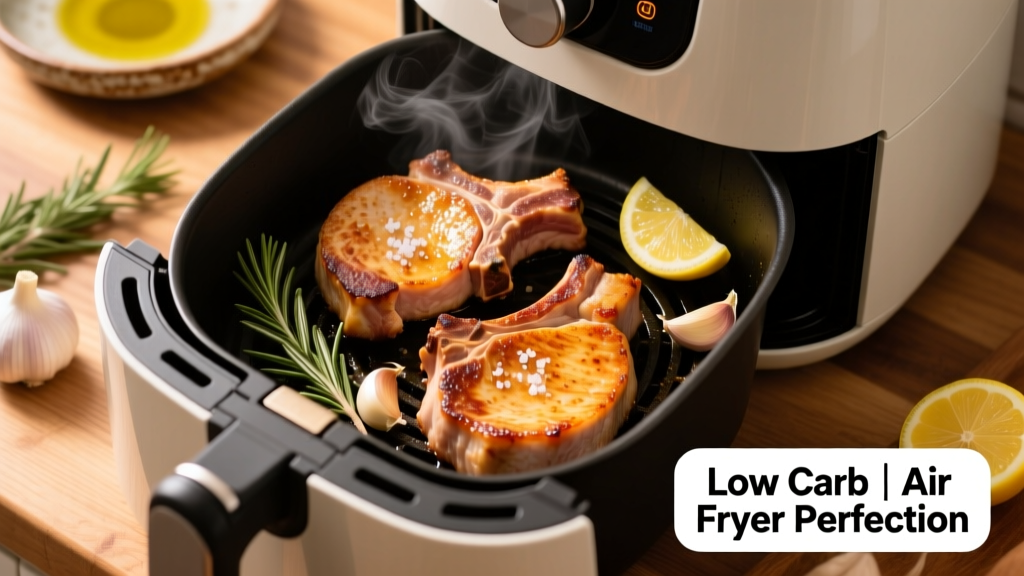 Low Carb Pork Chops in Air Fryer (Crispy & Juicy!)