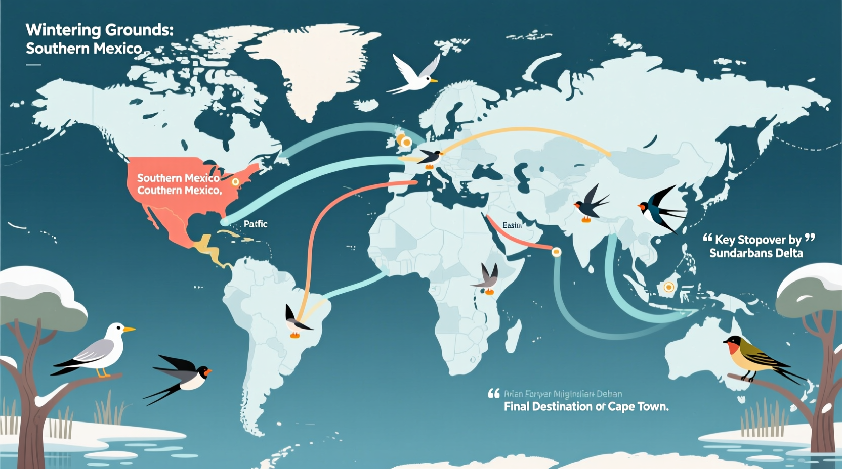 where do birds migrate in the winter
