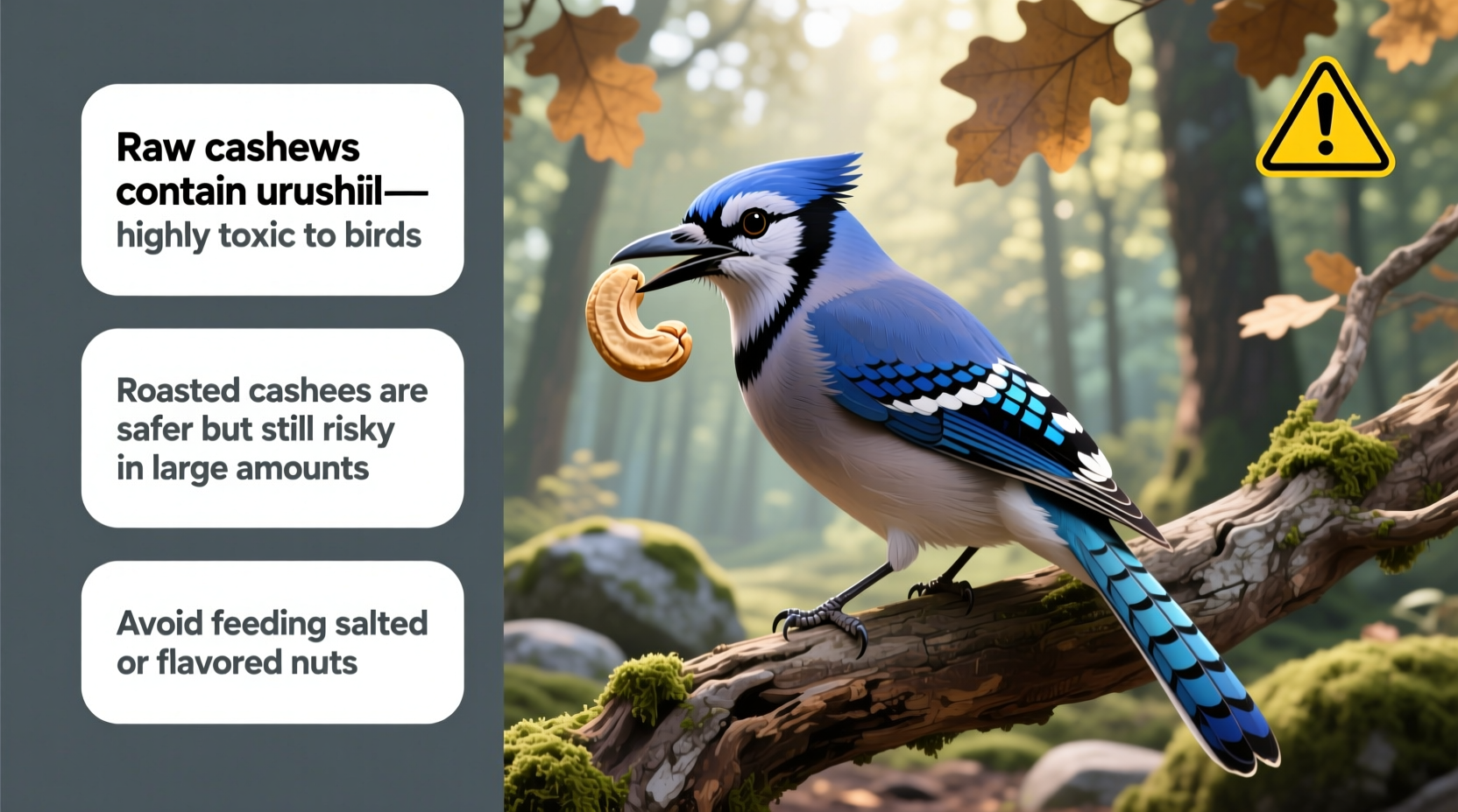 can birds eat cashew nuts