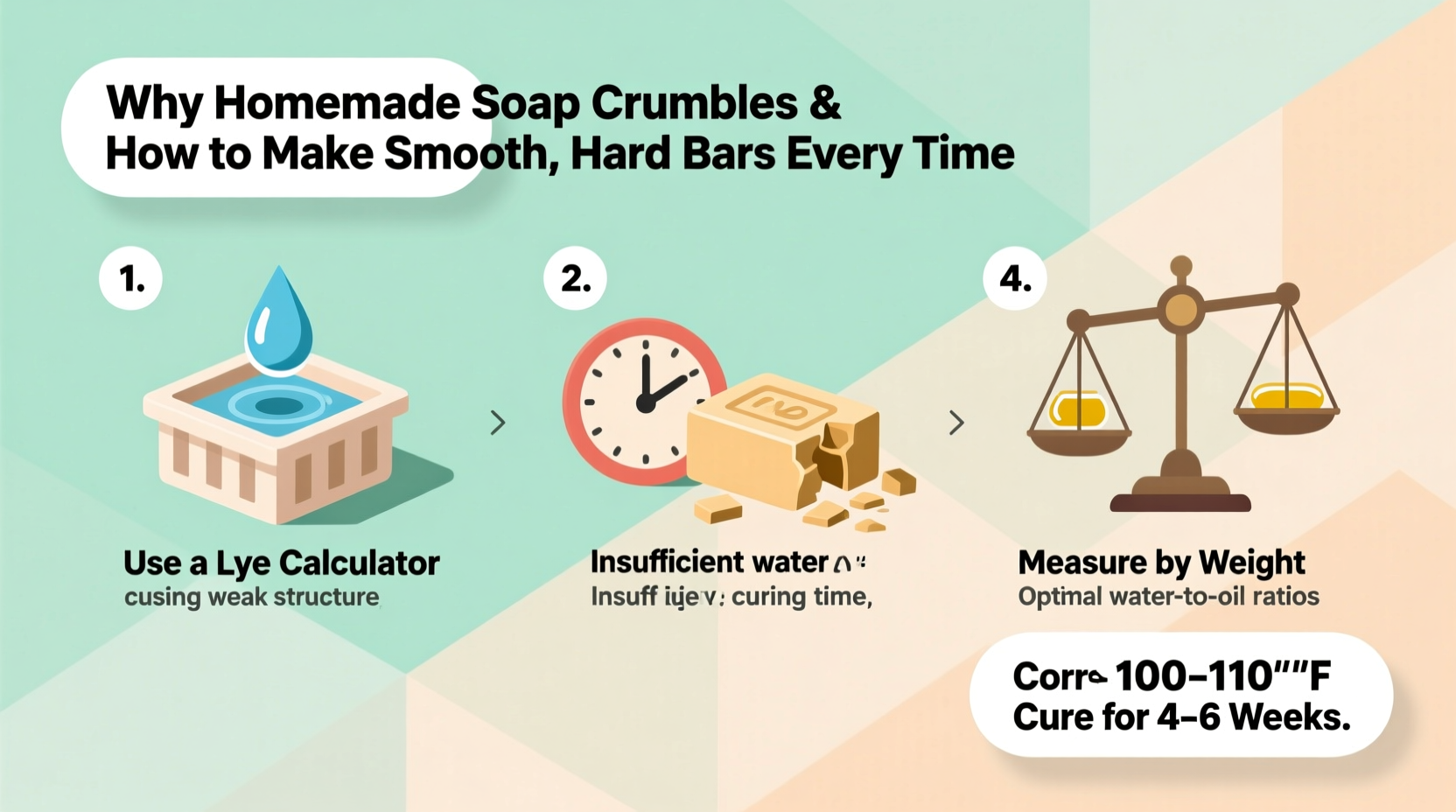 why does my homemade soap crumble and how to get a smooth hard bar every time