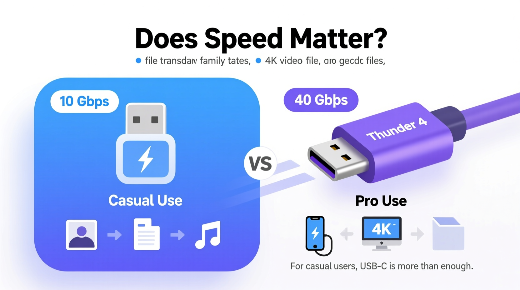 usb c vs thunderbolt 4 does the transfer speed really matter for casual users
