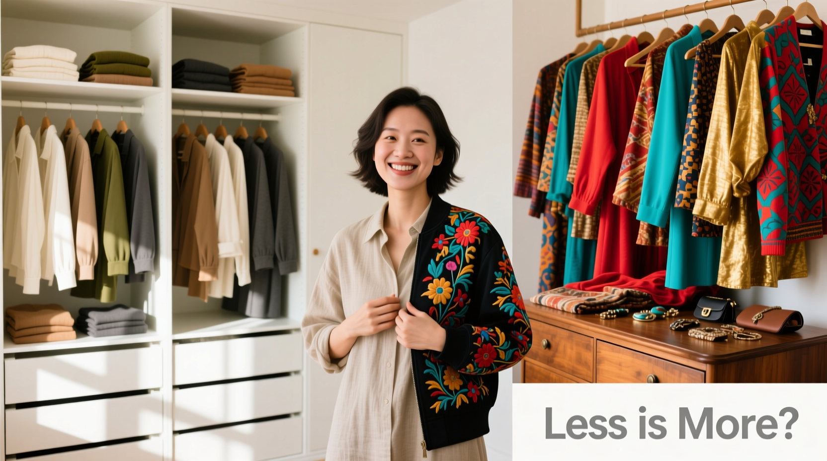 capsule wardrobe vs maximalist style why owning fewer clothes might make you happier