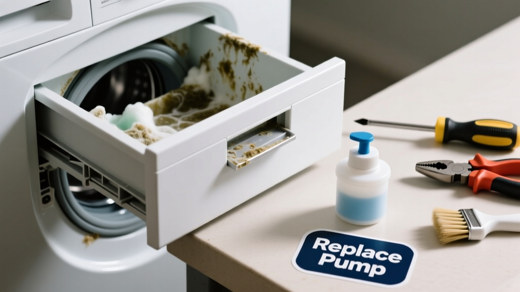 Washer Leaving Soap Residue: Replace Dispenser or Pump