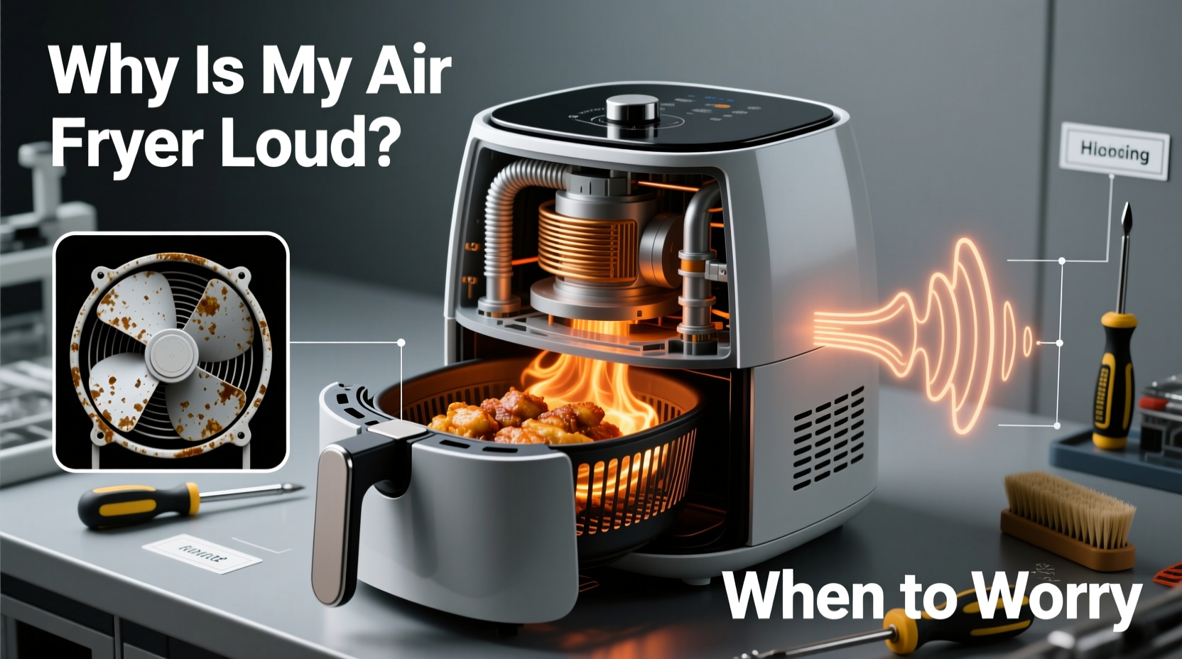 why is my air fryer making a loud noise and when should i be worried