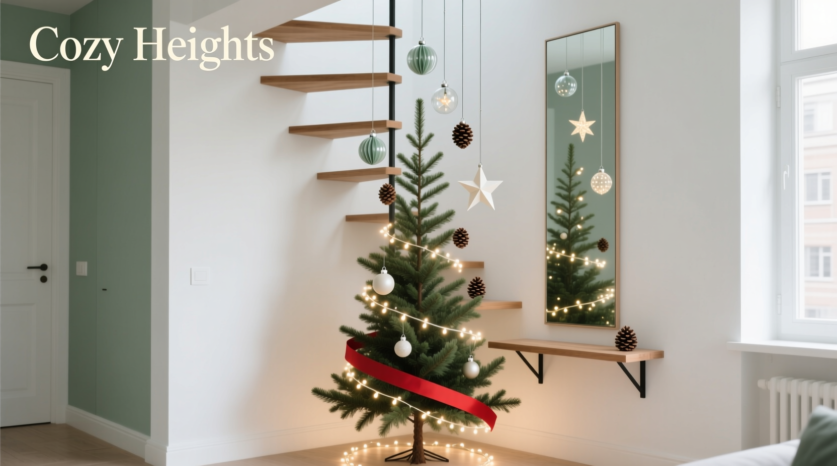 how to style a christmas tree for small apartments using vertical space hacks