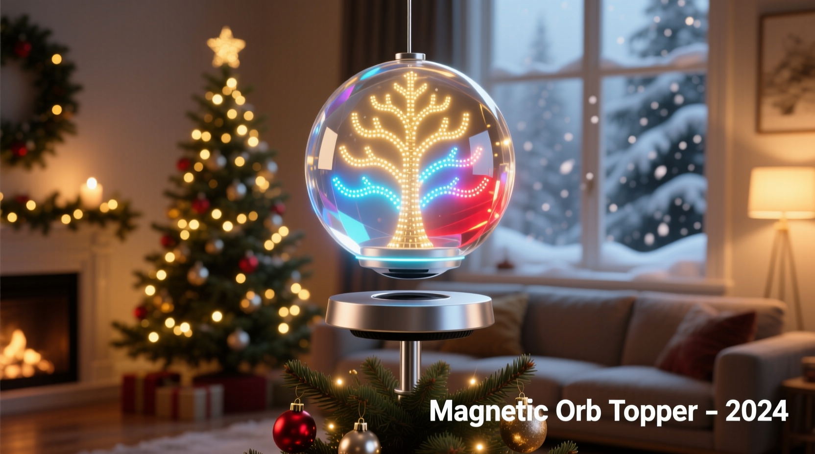 how to make a floating orb tree topper using magnetic levitation and programmable leds