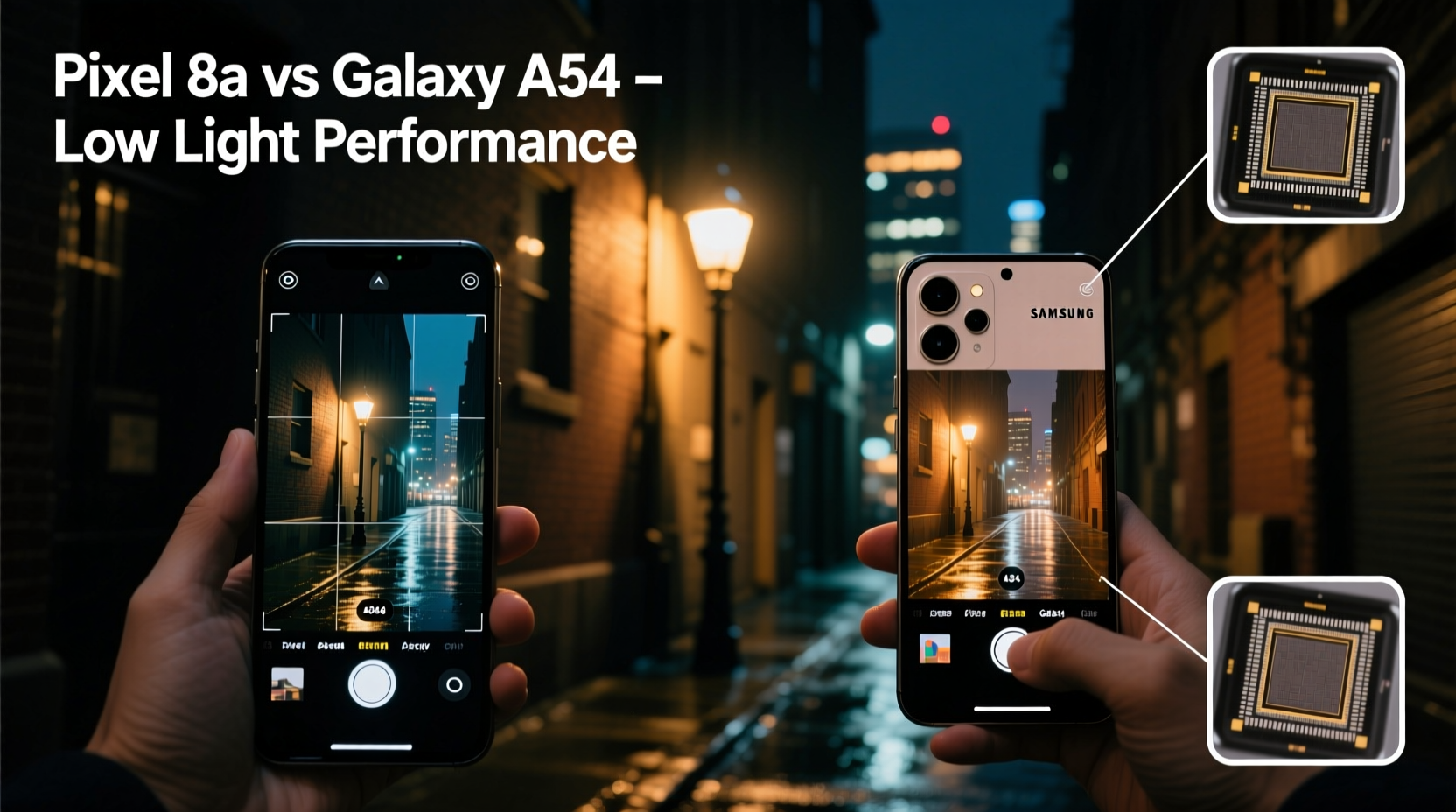 google pixel 8a vs samsung galaxy a54 camera comparison in low light