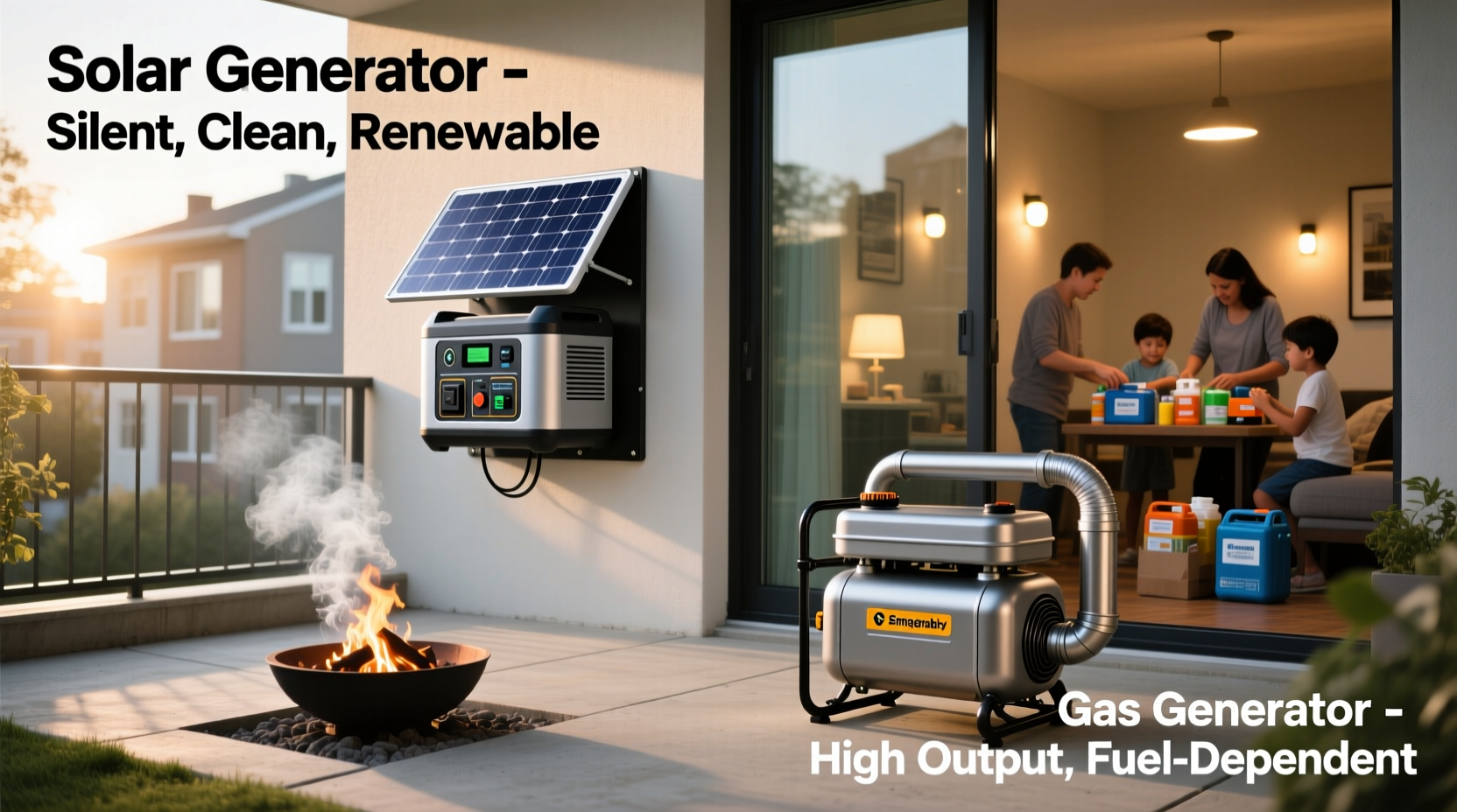 solar generator vs gas generator emergency power for apartments
