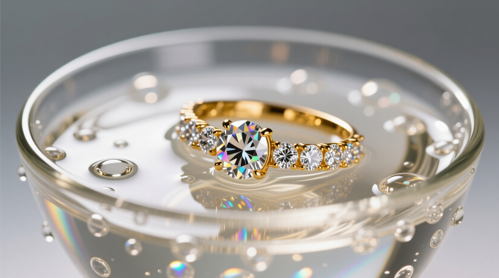 soak gold diamond jewelry in dishwashing liquid to ma