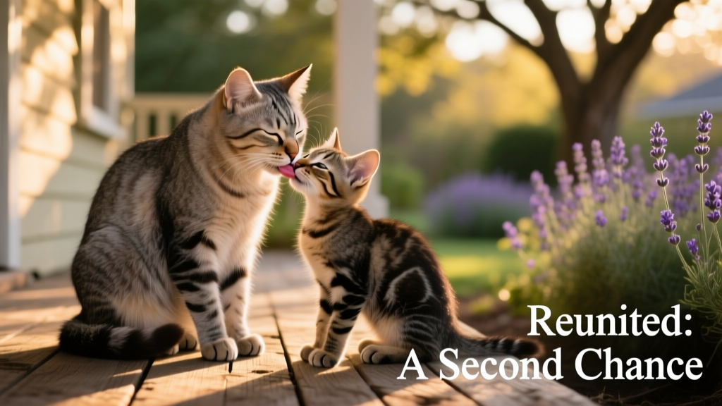 Senior Rescue Cat Reunited With Feral Son and Can't Stop Loving on Him