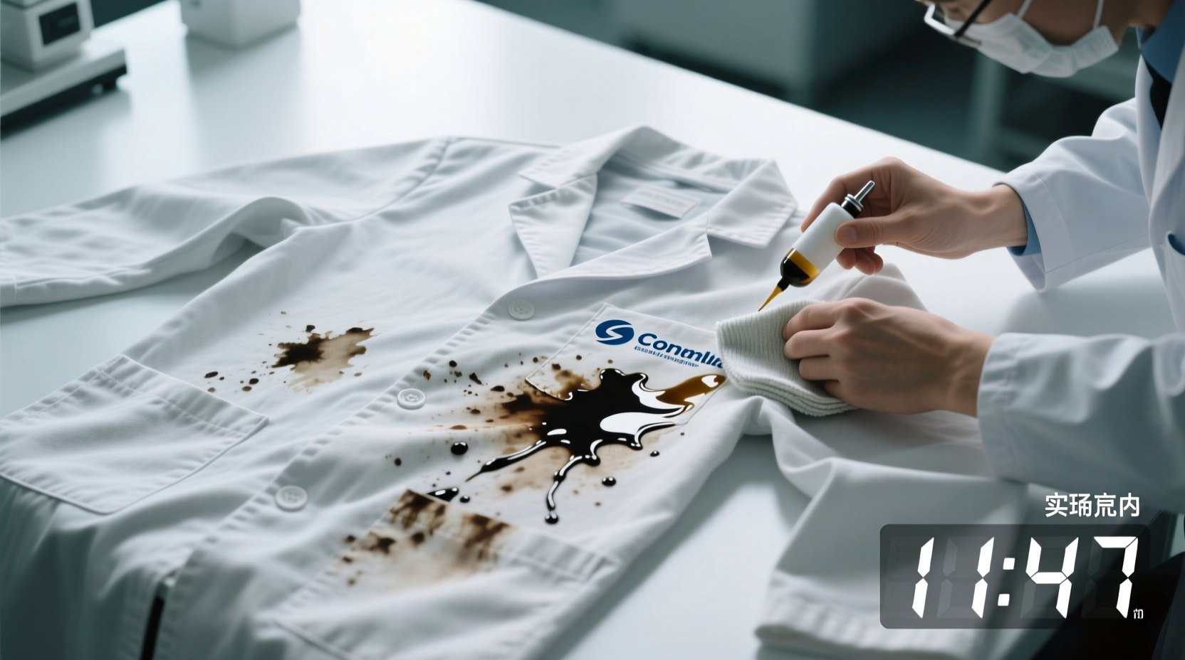 inkjet stain removal for cotton lab coats