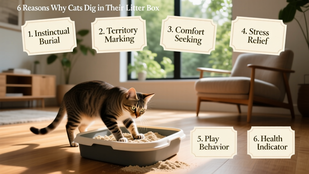 Why do cats dig in their litter box? 6 reasons for this curious cat behavior