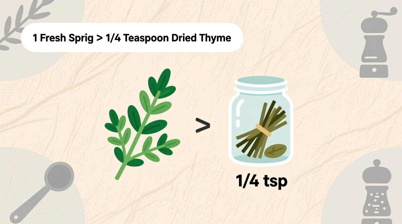 1 Sprig of Thyme = ? Dried | TheHomeSprouts