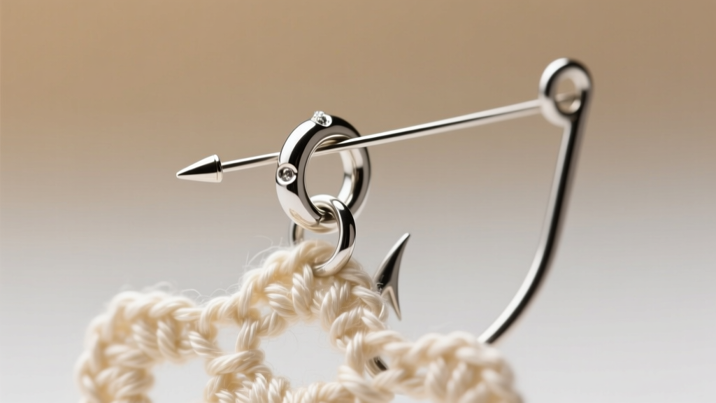 Macro shot of a 3mm 22-gauge soldered silver jump ring connecting a delicate crochet lace motif to a titanium fishhook ear wire