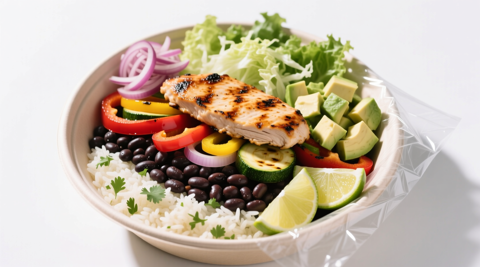 Proper layering technique for chipotle bowl components