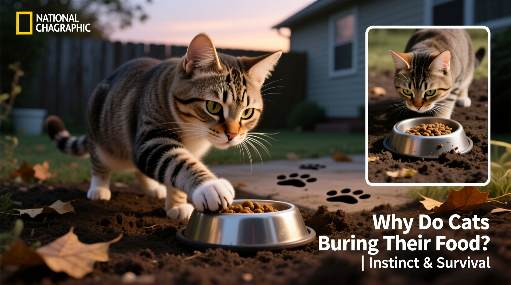 why do cats bury their food bowls and what instinct drives this behavior