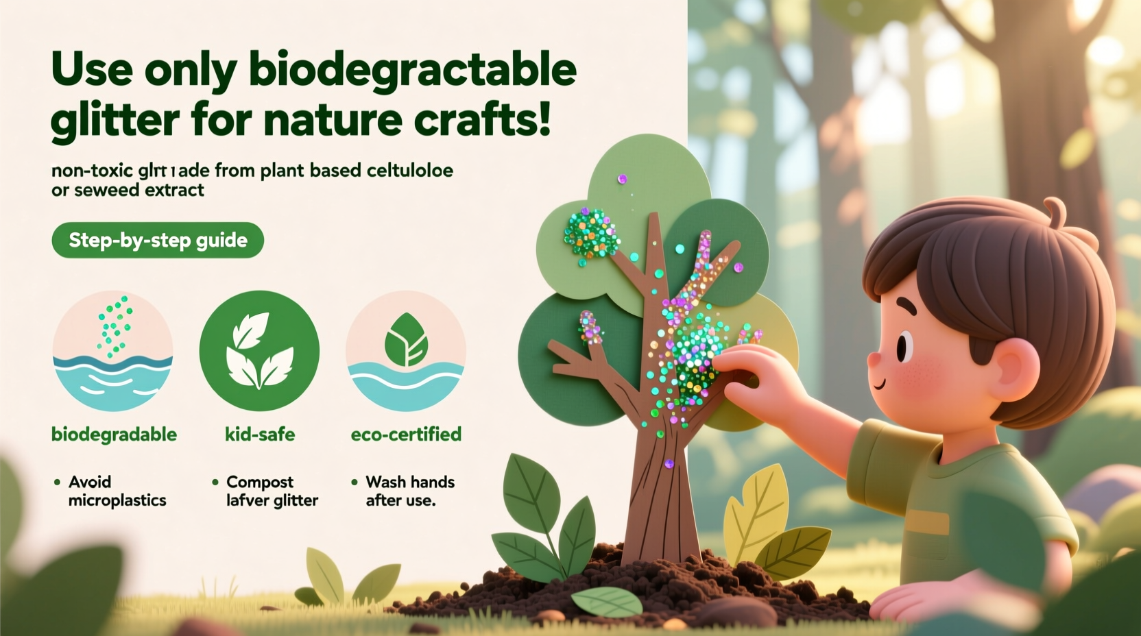 how to make biodegradable glitter safe for tree crafts and kids