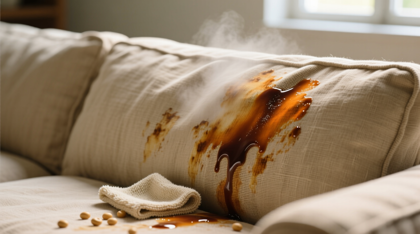 how to remove soy sauce stains from linen sofa covers