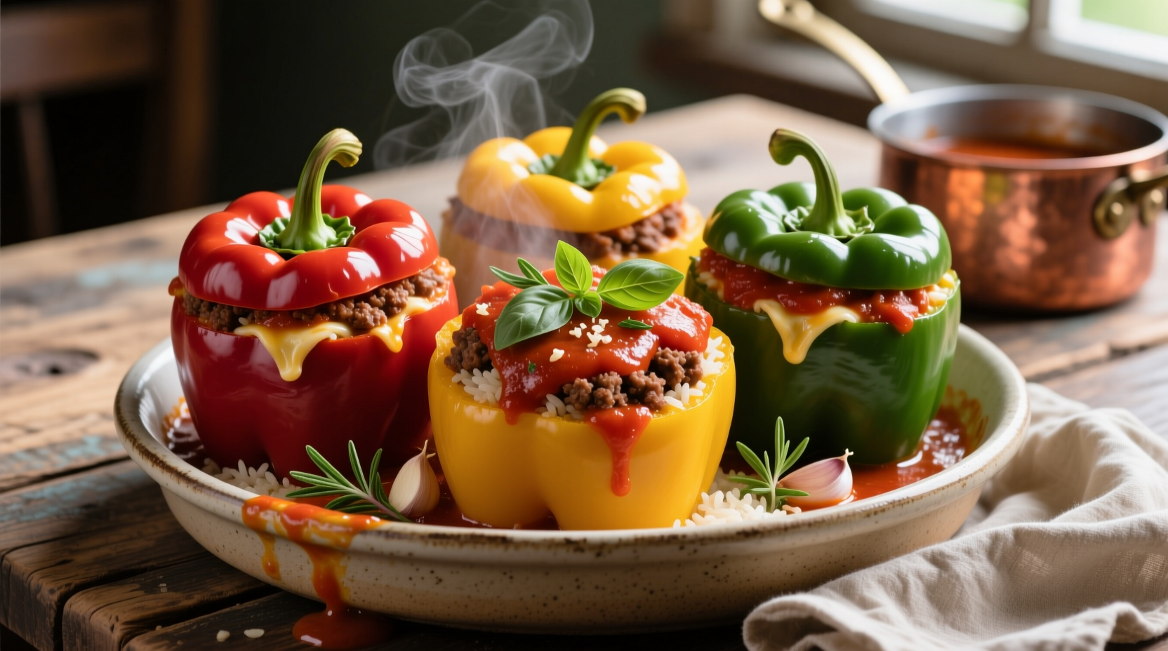 Perfect Stuffed Bell Peppers with Tomato Sauce Recipe