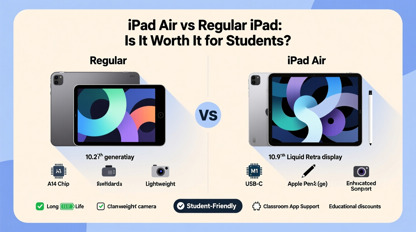 is the ipad air worth it over the regular ipad for students